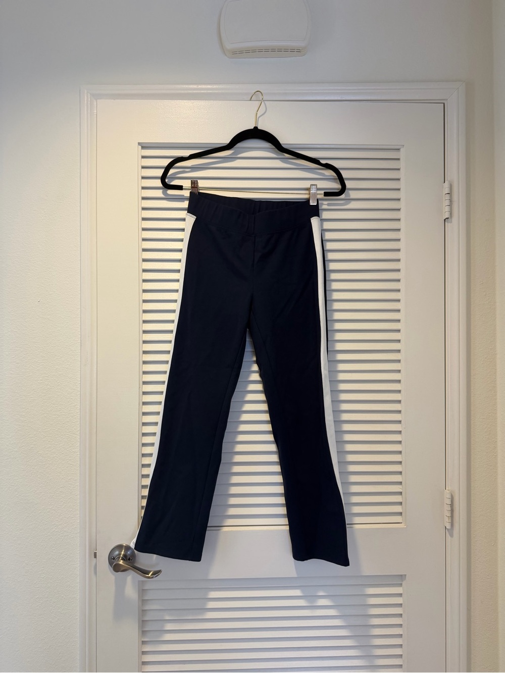 Aritzia Navy Track Pants with White Side Stripe
